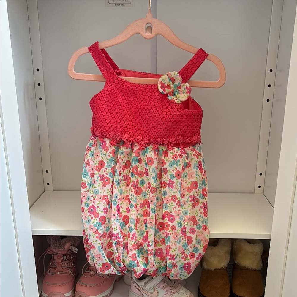 Floral Pink and White Baby Romper